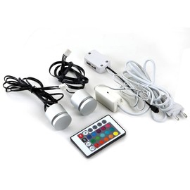 TOPNIKE RGB Sign Standoffs, Acrylic LED Lighted Mounts for Signage, Advertising and Display, with Remote Control, 1.3" × 1", Pack of 4 RGB Standoffs with 1 UL Power