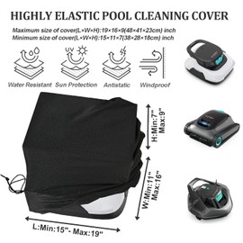 Robotic Pool Cleaner Cover Dustproof Water Resistant Sunproof Windproof Pool Vacuum Case for AIPER Scuba SE Robotic Pool Cleaner/AIPER Scuba S1 Pool Vacuum/AIPER Pool Vacuum-Seagull SE (Cover)