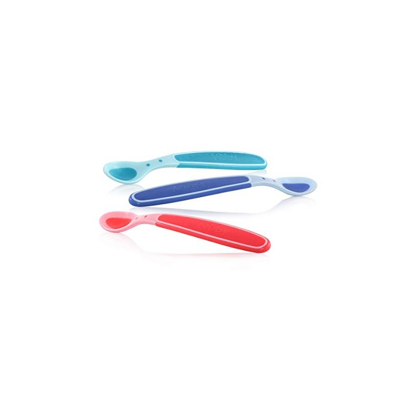 Nuby Cucharas Sensibles al Calor con Punta Suave, 4+ Meses,