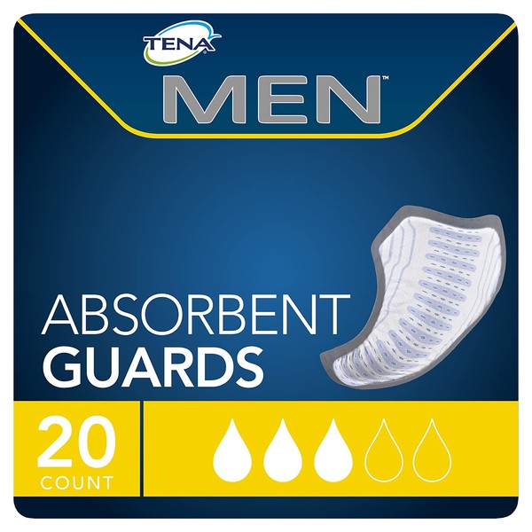 TENA Incontinence Guards for Men, Moderate Absorbency, 20 Count