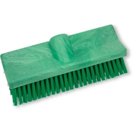 SPARTA 40423EC09 Plastic Floor Scrub Brush, Wall Brush, Equipment Brush With Nonabsorbent Bristles For Industrial Kitchens, Hospitals, Commercial Cleaning, 10 Inches, Green, (Pack of 2)