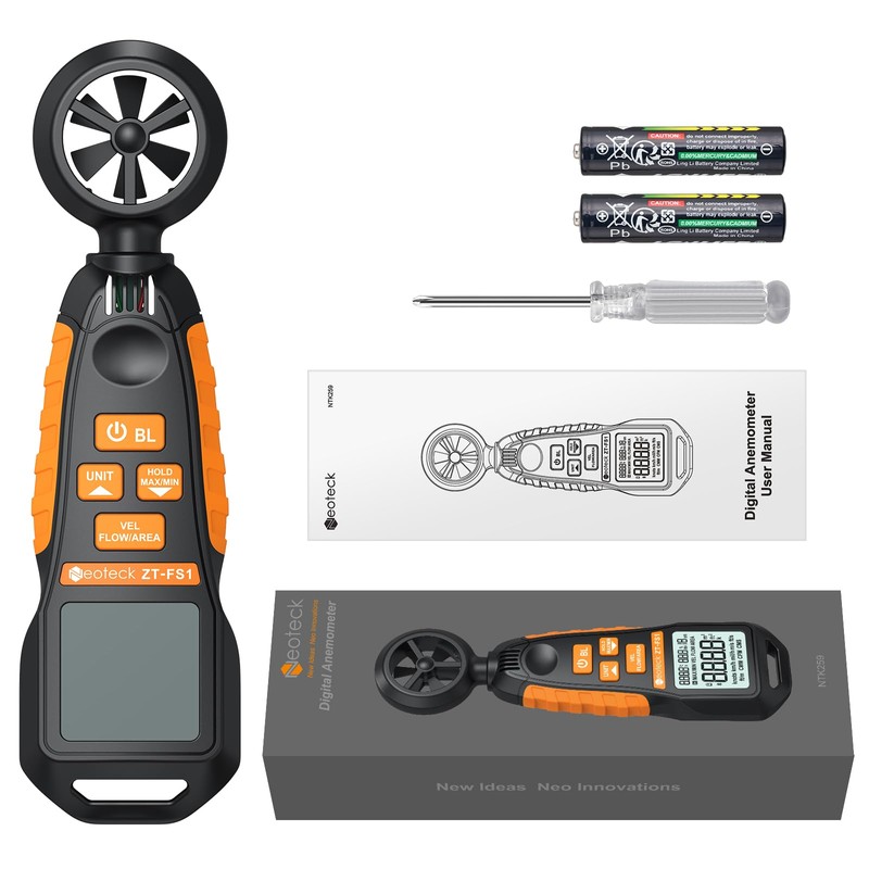Neoteck Anemometer Wind Meter Tests Wind Speed and Airflow with