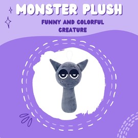 Vicyol S&D Sprun-Ki Plüschtier. Süßes Anime-Plüschtier. Kinder-Horror-Plüschpuppe. Plüschpuppe mit Spielfigur. Sammler-Plüschpuppe für Kinder und Erwachsene. (1Ud Gray)