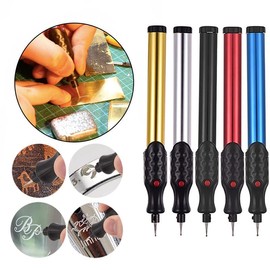 Tool Ceramic Metal Wood Engraving Pen Glass Electric Micro Engraver Diamond, 5.51x0.55 inches, Includes Spare Grinding Head & Spanner