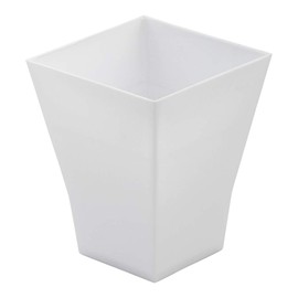 2 Ounce Dessert Cups, 100 Square Appetizer Cups - Disposable, Mini, White Plastic Dessert Shooters, Recyclable, For Fruits, Parfaits, Or Snacks - Restaurantware