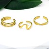 3Pcs Gold Toe Rings for Women Adjustable size Small Toe