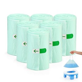 LillOne – 90 Universal Portable Potty Bags with Drawstring – Training Potty Liners for Potty Training – Leakproof Travel Refills; Hygiene at Home and On the Go