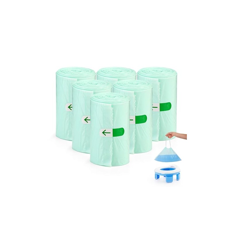 LillOne – 90 Universal Portable Potty Bags with Drawstring –
