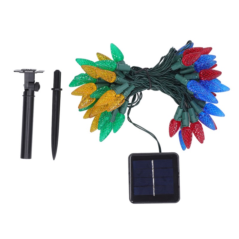 Solar Decorative Lights Strawberry Shape Waterproof Plastic Battery Box Powered