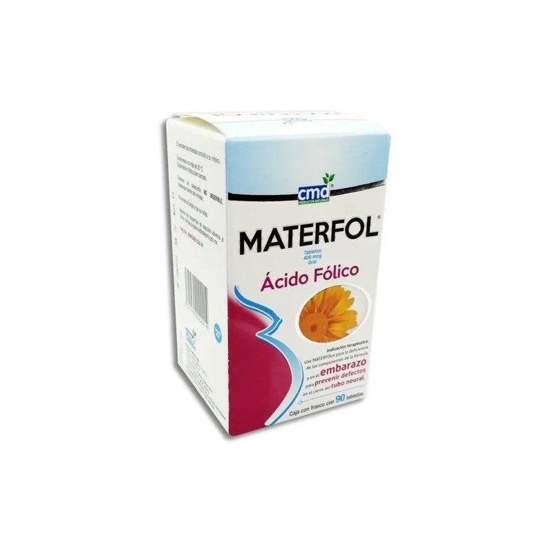 Materfol Ácido Fólico Frasco Tabletas Cmd Sabor