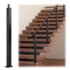 36" Stair Cable Railing Post Black Stainless Steel Square Stair