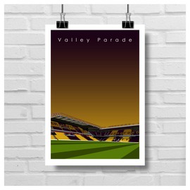 GroundDesigns BRADFORD CITY AFC Football Gift VALLEY PARADE Stadium Art Unframed A3 Print BCAFC