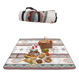 Buachois Alfombra de Camping, Tela Oxford 210D Gruesa, Impermeable, Lavable a máquina, Manta de Picnic, Manta de Playa y Picnic Lavable a máquina, más Acolchado Grueso Impermeable de Doble Capa(UN)