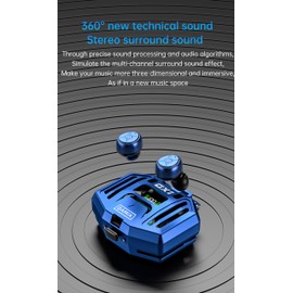 True Wireless Earbuds, 2024 Bluetooth Headphones 5.3 Earbuds, Waterproof Touch Control Ear Buds in-Ear Built-in Mic, with LED Power Display, IP7 Waterproof Earphones Sport Headset - Model 18