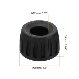 PATIKIL Universal 17mm ID Rubber Tripod Feet, 3 Pack Anti-Slip Tripod Replacement Parts for Camera Tripods Monopod, Black