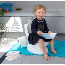 ToyLet Toilet Training Potty for Baby or Toddler with Comfy Toilet seat, Cover, flushable Wipes Storage & Paper roll Holder, Potty Training for Girls & Boys White