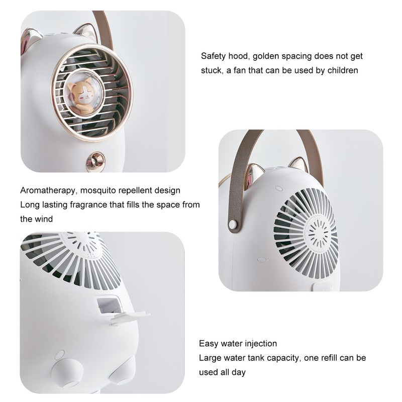 Air Conditioner Fan Multifunctional Portable 350ml Humidifying Spray Usb Rechargeable