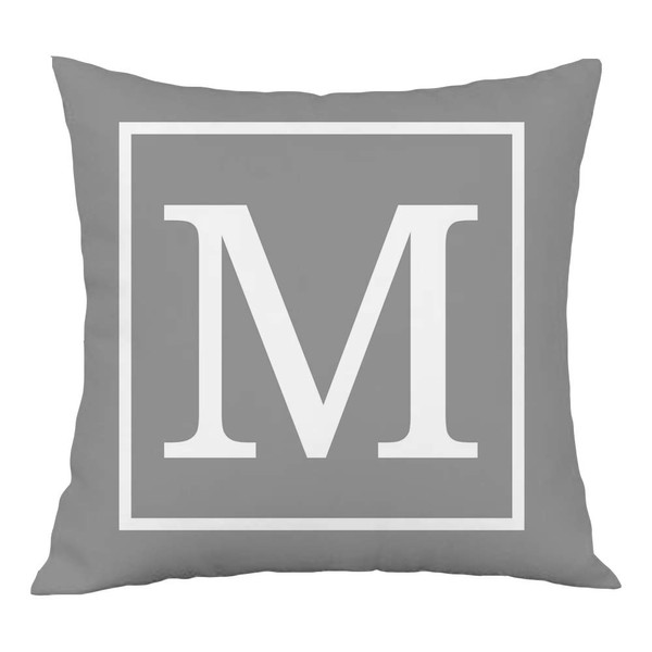 Hangood Alphabet Letter M Cushion Cover 18x18 Soft Plush Throw