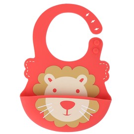 Baby Bib Washable Waterproof Superbib Reusable Infant Cartoon Feeding TowelRed