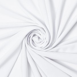 ITY Fabric Polyester Knit Jersey 2 Way Spandex Stretch 58" Wide by The Yard (1 Yard, White)