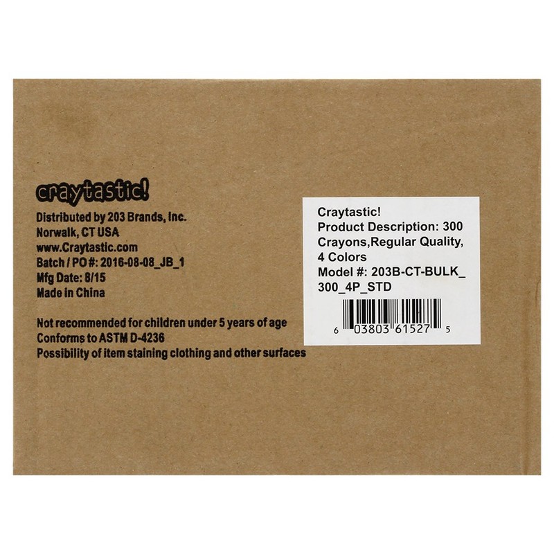 Craytastic! Craytastic 75 Sets of 4-Packs in Cello (300 Total