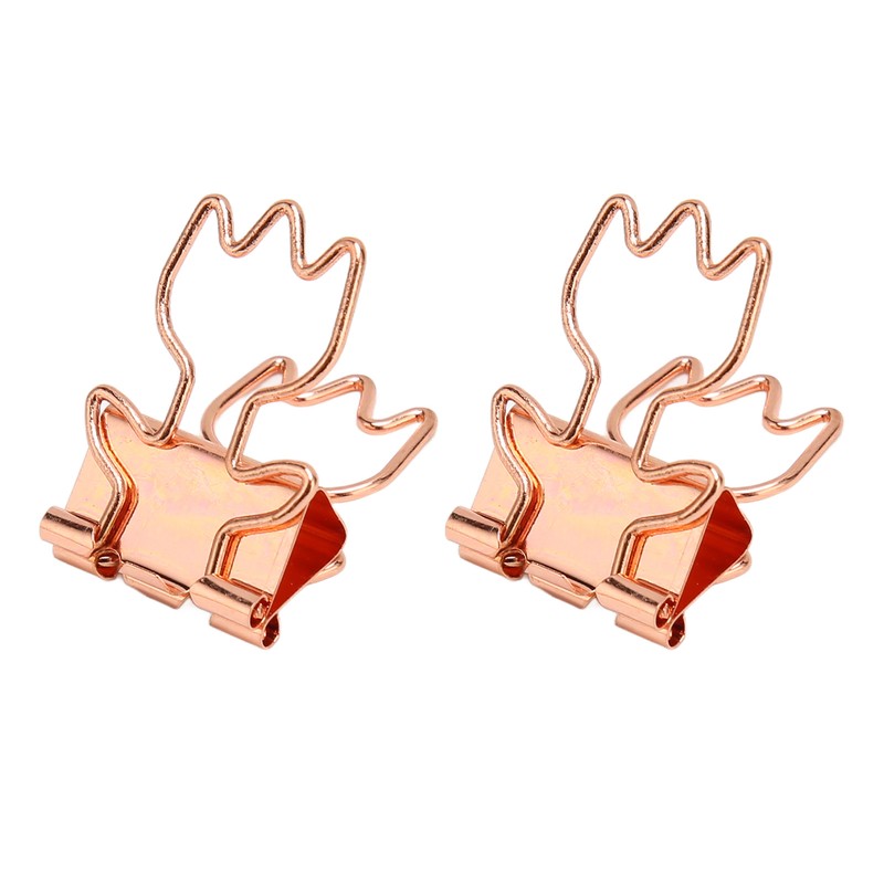100Pcs Rose Gold Hollowed Long Tail Binder Paper Clips Beautiful