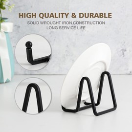 Plate Holder Easel Display Stand - 3 inch Metal Plate Stands for Display - Tabletop Picture Stand - Black Iron Easels for Display Pictures | Photo Frames | Book | Decorative Plates | Plaque - 1 Pack