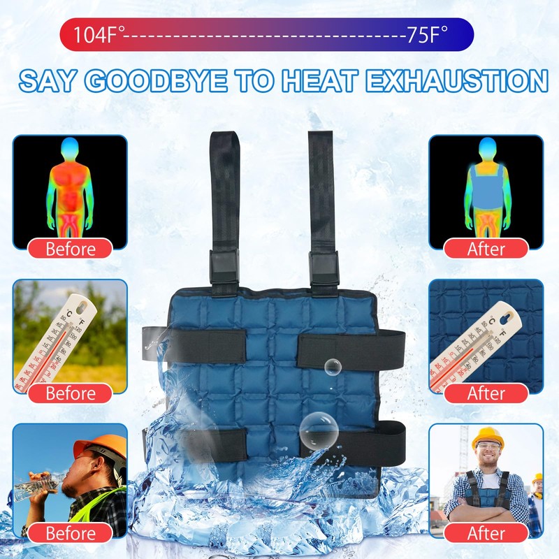 Blobuste Chaleco de enfriamiento ajustable con células de hielo, chamarra