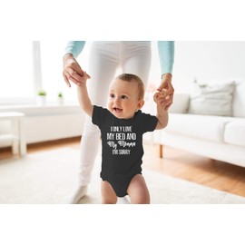 I Only Love My Bed And My Momma I'm Sorry - Funny Baby Essentials Bodysuit - Newborn Girl Outfit (Newborn, Black)
