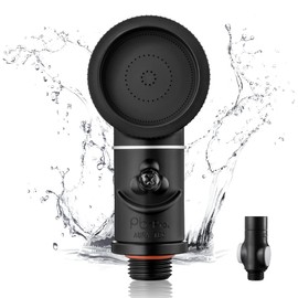 Pet Specific Pure Bubble Micro Bubble Shower Splash Prevention Concentration Shower Head Nano Bubble Ultra Fine Bubble Water Saving Shower Head Perfect Gift Pure Bull Petite (Black)