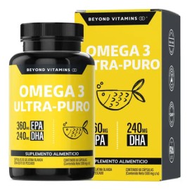 Omega 3 Ultra Premium Certificado IFOS - Aceite de Pescado con 360mg EPA y 240mg DHA en forma de TG de Peces de Agua Frias - Beyond Vitamins 60...    