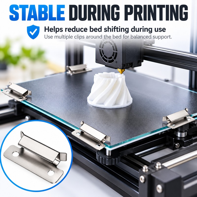 3D Printer Glass Bed Clips for Ender 3 and CR-10