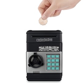 Retoo Children's Electronic Toy Coin Money Bank ATM Money Boxes, ATM Money Box, Money Box, Piggy Bank Safe, Automatic Birthday Gifts for Children, Piggy Bank, Savings Bank