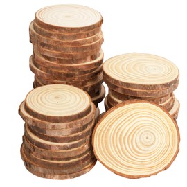 CUWELT 50Pcs Natural Wood Slices for Crafts, 6-7cm Unfinished Log Slices Non-Drill, Wooden Circles Round Wooden Discs for Craft Christmas Decorations Ornaments DIY Arts Wedding Coaster