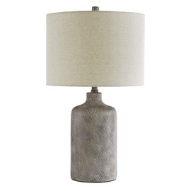Signature Design by Ashley Linus Modern 25" Ceramic Table Lamp, Natural Stone Finish