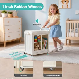 Small Caster Wheels 1 Inch Low Profile Swivel Plate Casters Set 8 | Quiet Smooth Bearing, Non-Marks TPE Rubber Replacement Wheels for Furniture, Rolling Carts, Tables, Load 99 lb, 4 with Brakes