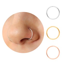 Thin Nose Rings Hoops for Women/Men,Tiny Small Silver Nose Rings 22g for Nose Piercings (1pc - 22 gauge - 6mm,925 Sterling Silver)