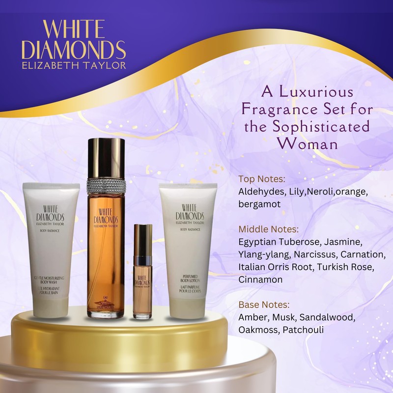 Elizabeth Taylor 4 Piece White Diamonds Fragrance Gift Set for