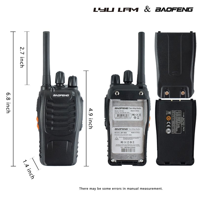 BAOFENG BF-88A Walkie Talkies 6 Way Charger Bulk FRS Radio