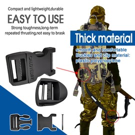 Deluxsa Field Repair Buckle for Straps 1 Inch Plastic Adjustable Side Release for Backpack (4PC)