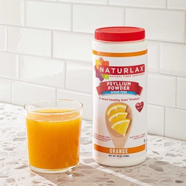 NATURLAX Sugar-Free Psyllium Husk Fiber Powder, Orange Flavored 19 oz