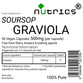 Nutrics® GRAVIOLA Fruit 500mg 90 V Capsules (1 Month Supply) Soursop