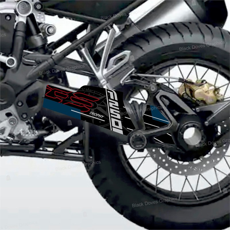 Cardano Swingarm Sticker Compatible with Motorcycle R1250 GS Trophy (Black)