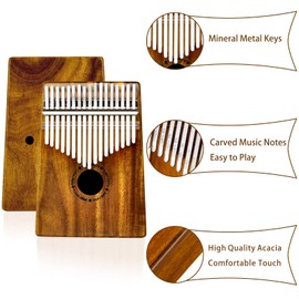 EASTROCK Kalimba Thumb Piano 17 Keys Portable Mbira Finger Piano with Instruction and Tune Hammer Kalimba Gifts for Adults Beginners Professional (Acacia)