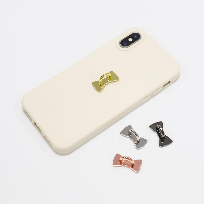 YUYUDEHM 12 Pcs Gold Phone Charm Hook, Bow Tie Cell