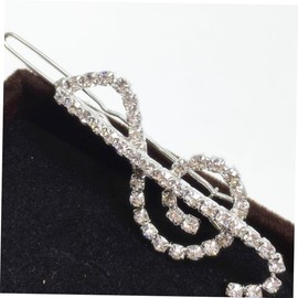 NOLITOY 2pcs Rhinestone Hair Pins Music Note Barrettes Sparkling Decorative Hair Clips for Women for Parties and Daily Wear
