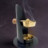 TRINTURA Incense Burner Height Adjustable Black Gold Includes 20g Boswelia