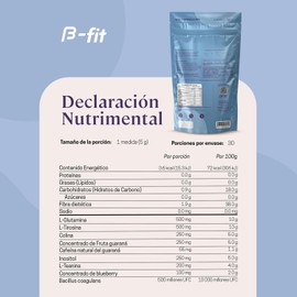 B-FIT B Focus Nootrópicos Naturales Sin Azúcar - Sabor Manzana Verde - 30 Porciones 150g - Suplemento Alimenticio en Polvo - Sin Eritritol y Sin Conservadores - Sin Calorías
