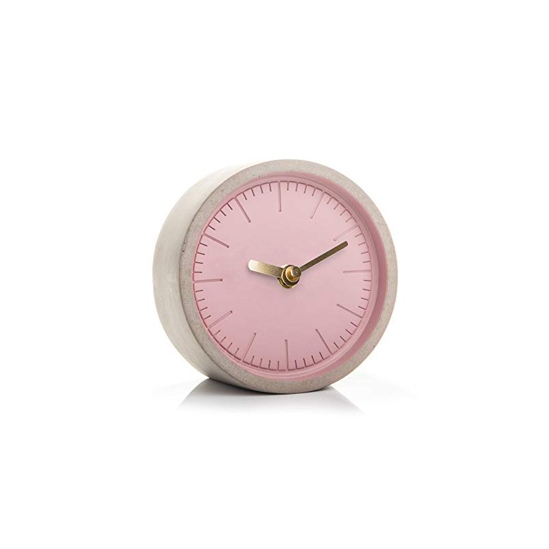 Good Design Works Concrete Clock, Pink, 13 x 13 x
