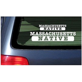 Massachusetts Native - White Vinyl Sticker Window Decal